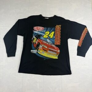 Vintage Jeff Gordon 24 Winners Circle Mens T-Shirt Size XL Black Long Sleeve